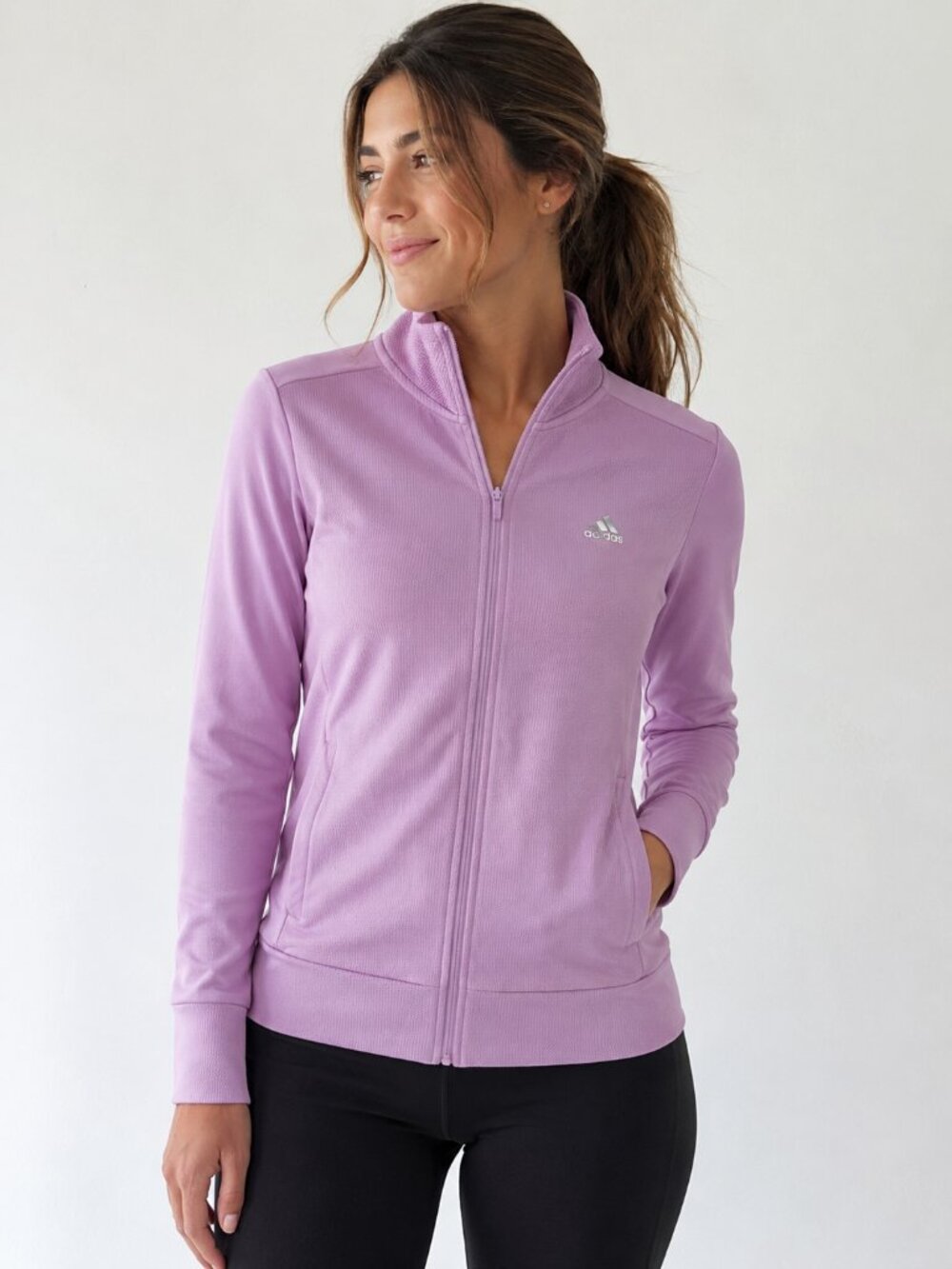 Adidas Golf Pink Full Zip Stretch Jacket Size S
